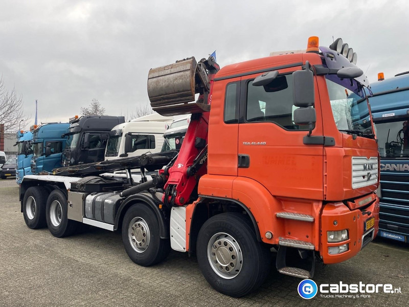 Camião com sistema de cabo, Camião grua MAN TGA 41.440 8X4 BB Palfinger Epsilon Z-Kraan bouwjaar 2011 + NCH 30 Ton's Kabel-containersyteem - Handgeschakeld - Bouwjaar 2007 - Km 582.782: foto 7