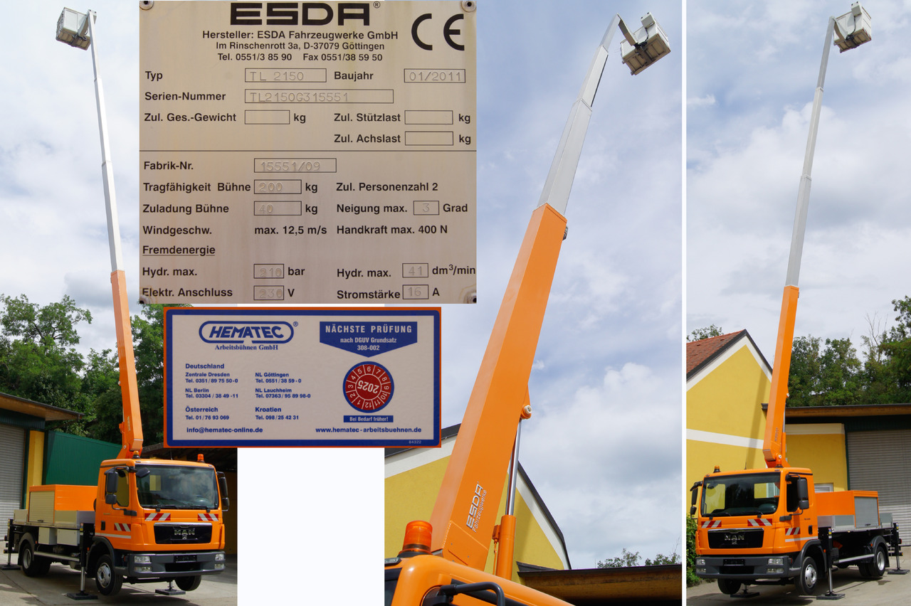 Caminhão com plataforma aérea MAN TGL 8.150/TÜV/ESDA 21,5m Hubarbeitsbühne/Steiger/EURO 5: foto 13