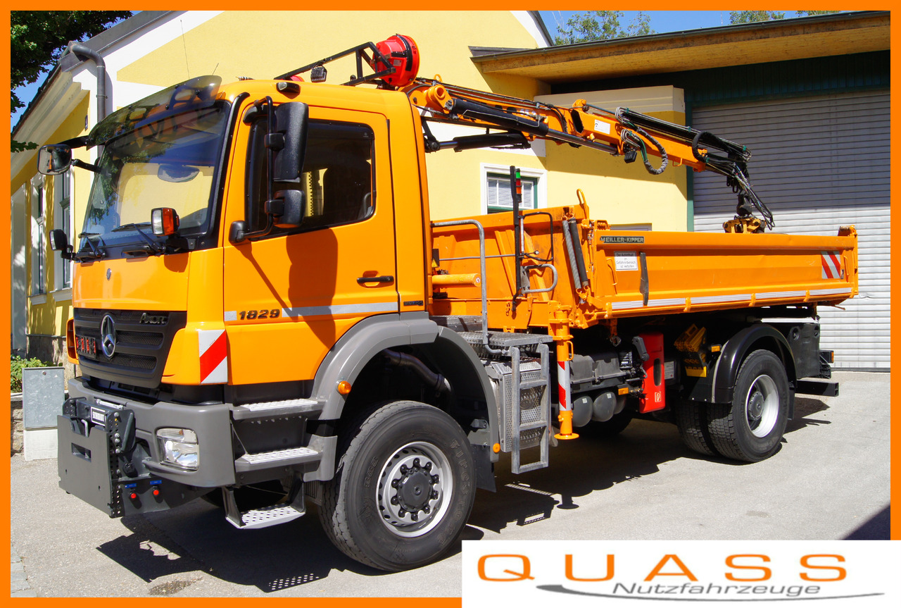 MERCEDES-BENZ AXOR 1829 4x4/EURO 5/ATLAS 65.2/MEILLER/Winterdienst - Camião basculante, Camião grua: foto 1 MERCEDES-BENZ AXOR 1829 4x4/EURO 5/ATLAS 65.2/MEILLER/Winterdienst - Camião basculante, Camião grua: foto 1