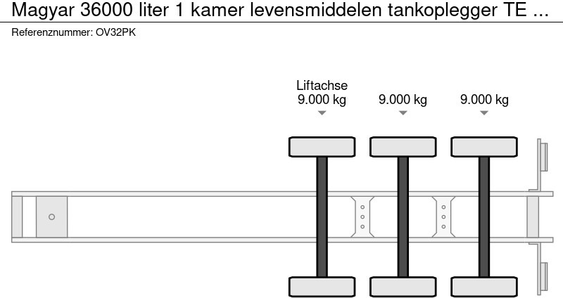 Semirreboque tanque Magyar 36000 liter 1 kamer levensmiddelen tankoplegger TE HUUR / TE KOOP: foto 15