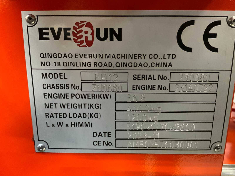 Pá carregadora de rodas novo Everun ER12: foto 7