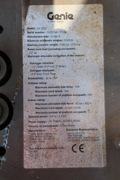 Plataforma de Tijera/ Plataforma de tesoura Genie GS-3232: foto 19
