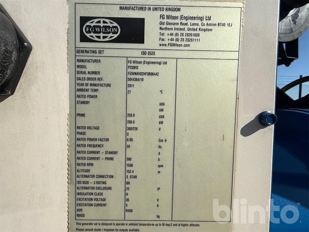 Gerador elétrico Perkins FG Wilson P250H2 250 kVA: foto 29