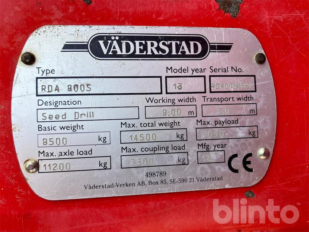 Väderstad Rapid RDA 800 S (2013) - Semeadora combinada: foto 5 Väderstad Rapid RDA 800 S (2013) - Semeadora combinada: foto 5