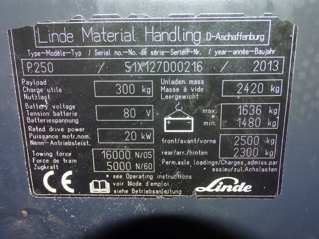 Linde P250 - Trator elétrics: foto 5 Linde P250 - Trator elétrics: foto 5