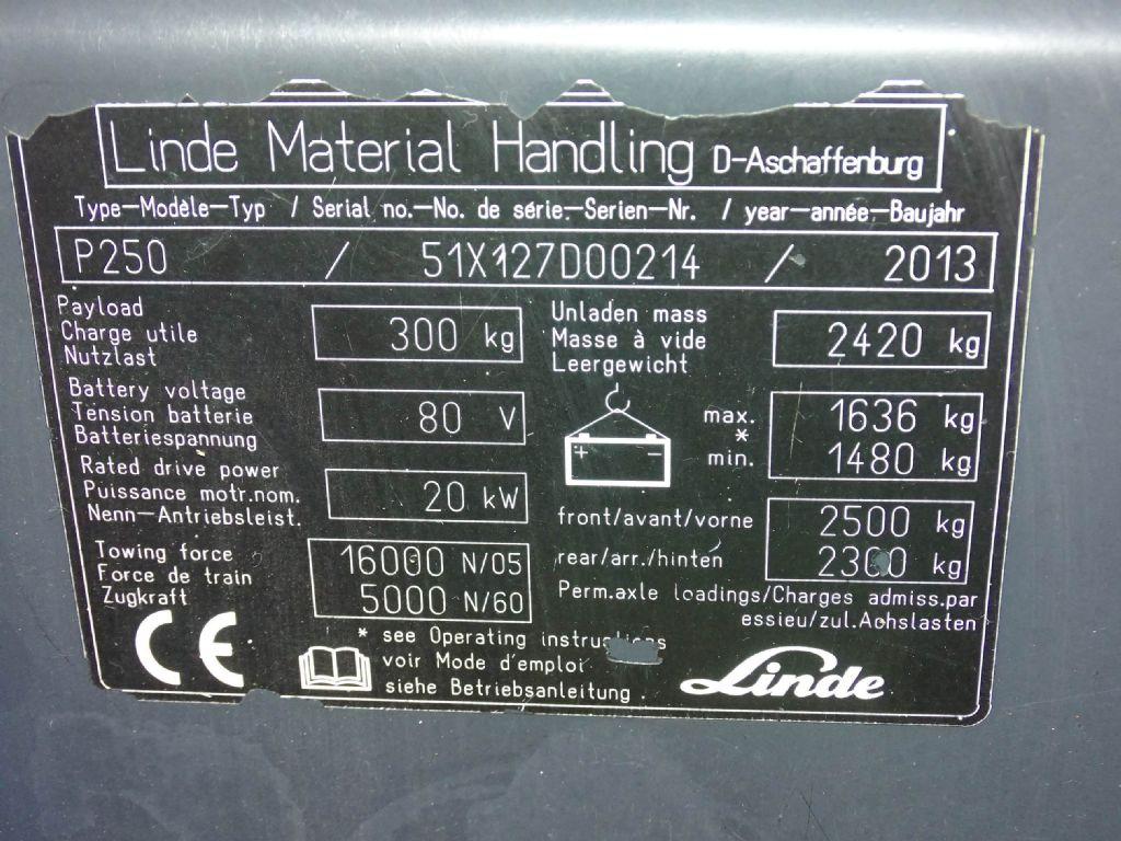 Linde P250 - Trator elétrics: foto 5 Linde P250 - Trator elétrics: foto 5