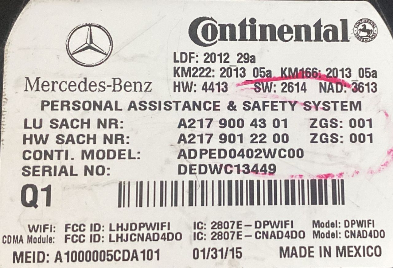 CONTINENTAL Mercedes Benz Control Module A2179004301 - Centralina electrónica: foto 3 CONTINENTAL Mercedes Benz Control Module A2179004301 - Centralina electrónica: foto 3