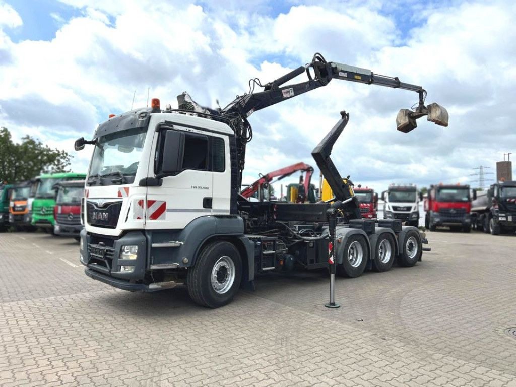 MAN TG-S 35.480 8x4 BL Abrollkipper mit Kran Penz-15 - Camião grua: foto 1 MAN TG-S 35.480 8x4 BL Abrollkipper mit Kran Penz-15 - Camião grua: foto 1