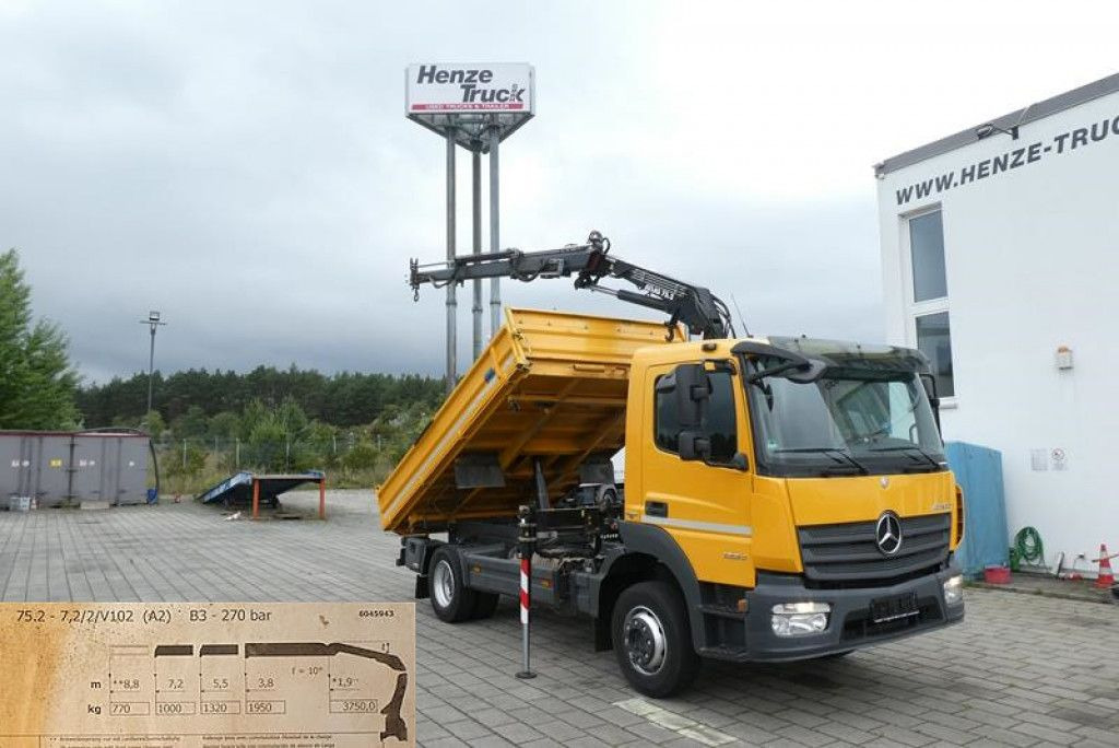 Mercedes-Benz Atego 1224 K 2-Achs Kipper Kran 2x Hdr Ausschub - Camião basculante, Camião grua: foto 1 Mercedes-Benz Atego 1224 K 2-Achs Kipper Kran 2x Hdr Ausschub - Camião basculante, Camião grua: foto 1